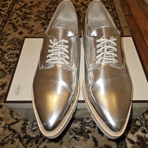 Zara basics silver platform shoe